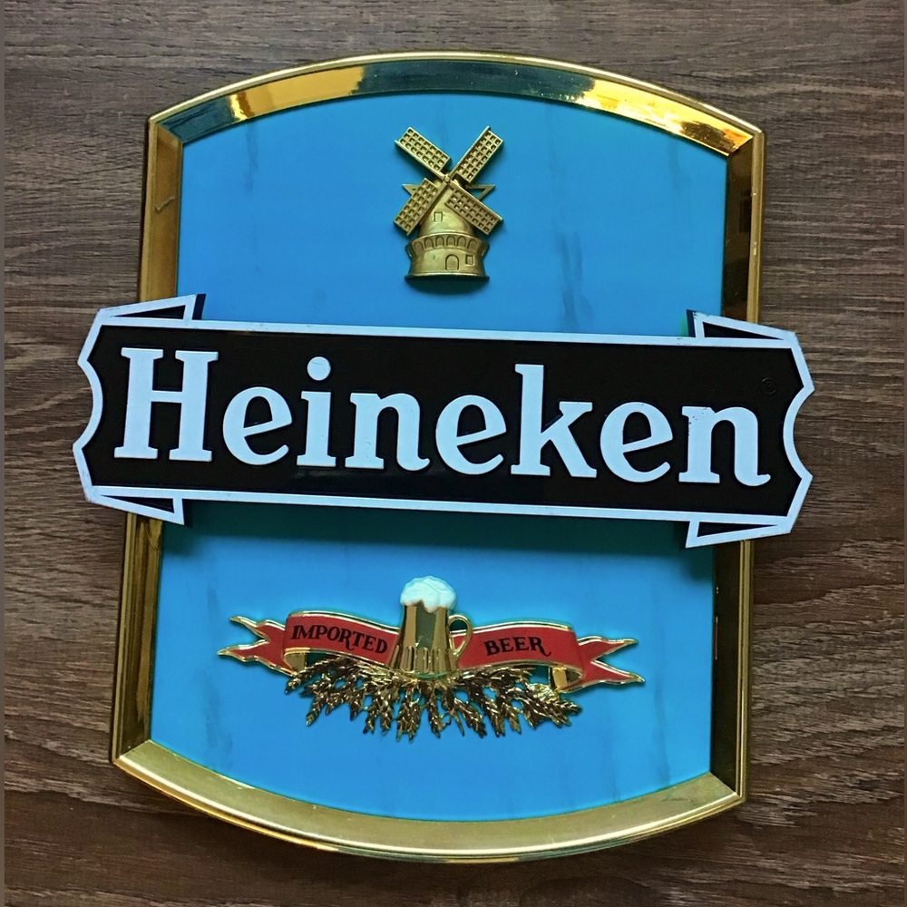 Heineken plastic beer sign